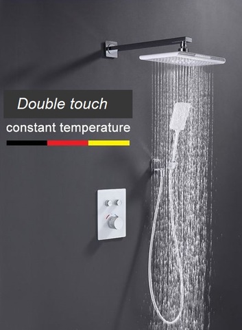 Бял стъклен термостатен душ Blandini Glossy Touch